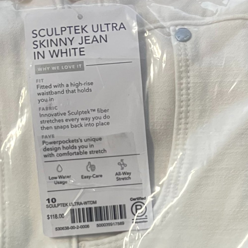 NWT! Athleta Sculptek Ultra Skinny Jeans in White Size-10 - Picture 8 of 9